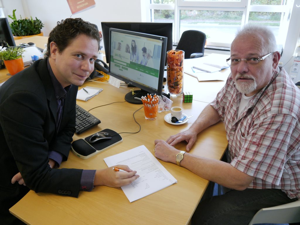 Disponent Ruud Verschuren (links) und Guido Werden freuen sich: Der 54-Jährige hat gerade einen neuen Job in den Niederlanden bekommen .  © Frank Fäller